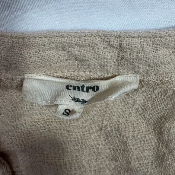 Entro Beige Textured Fabric Top featuring beautiful embroidery - Picture 2 of 4